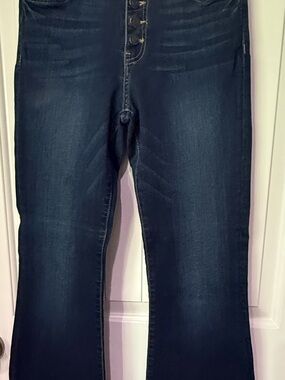 Flying Monkey Dark Blue High-Rise Flare Jeans